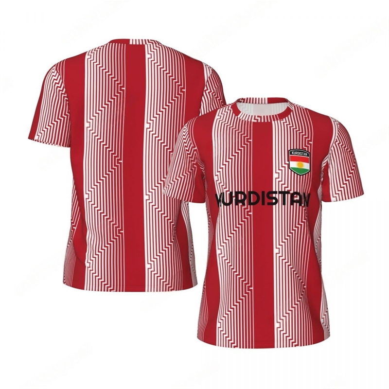 Mode Kurdistan drapeau graphique Football T-shirts pour hommes tendance 3D emblème National imprimé sport T-shirts en vrac respirant T-shirts