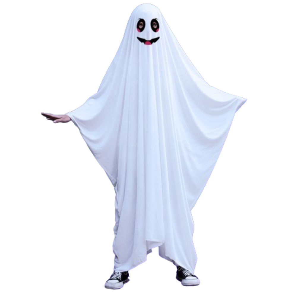 Cape d'halloween à capuche, Cape de Cosplay drôle, visage souriant, Poncho fantôme, vêtements effrayants, Costume de Cosplay fantôme œil noir