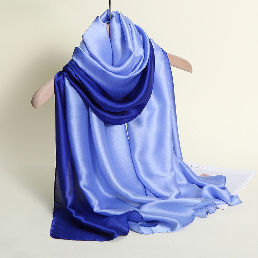 180*90 cm femmes en mousseline de soie écharpe dégradé couleur Protection printemps été multicolore imprimé châle Poncho plage luxe dames rétro