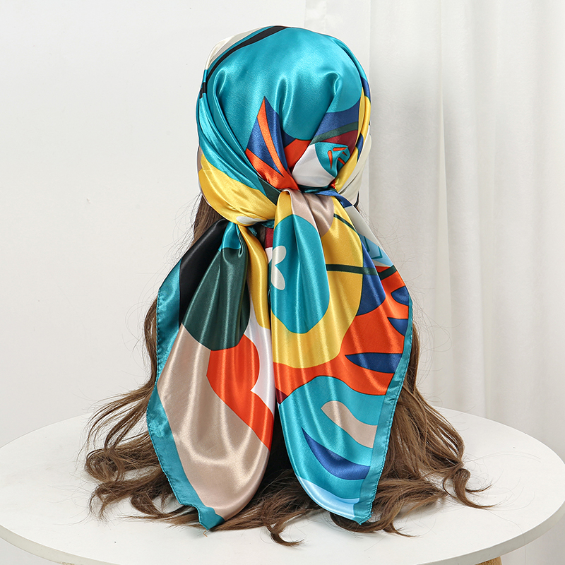 Nouveau Foulard Carré en Soie et Satin 2026 pour Femme, Motif Floral, Bandeau, Écharpe, Hijab, Bandana