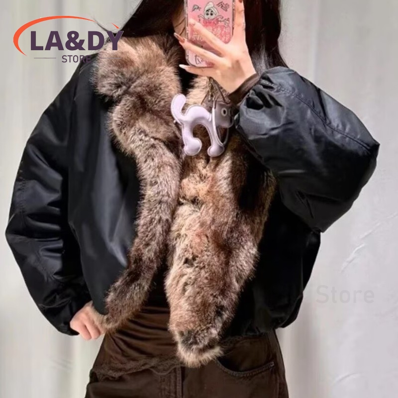 Manteau d'hiver en fausse fourrure pour femme 2026, col en fausse fourrure, décontracté, manches longues, parka ample