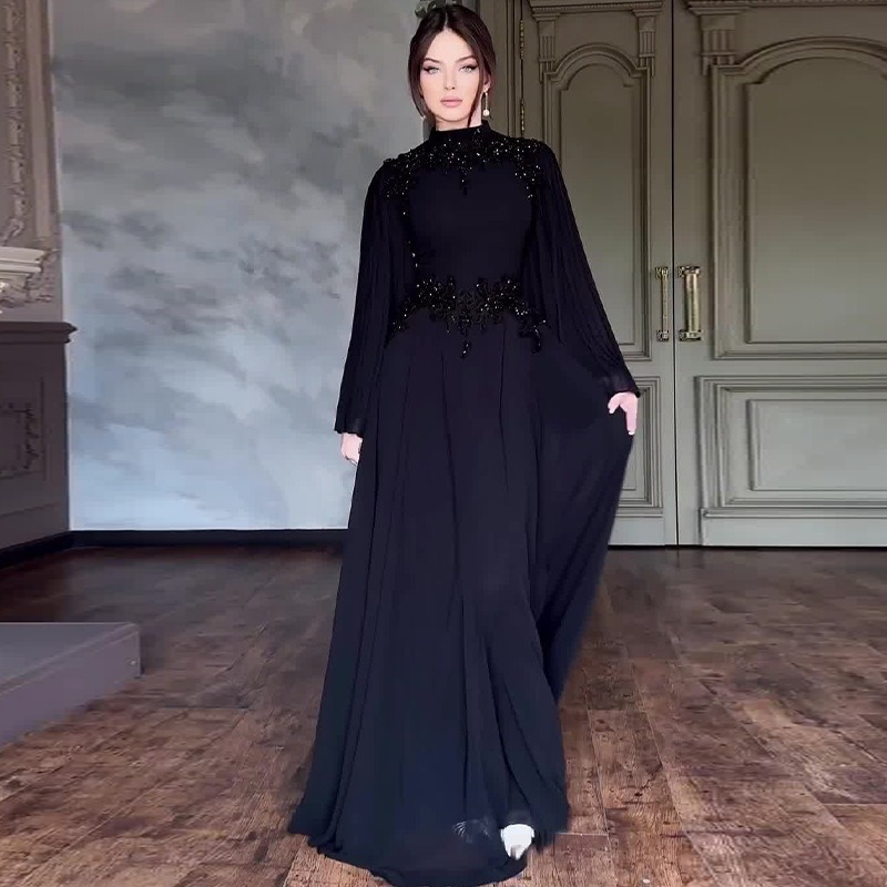 Robe de soirée sexy en dentelle pour femmes, fleur, bord de mode, automne, hiver, nouveau style
