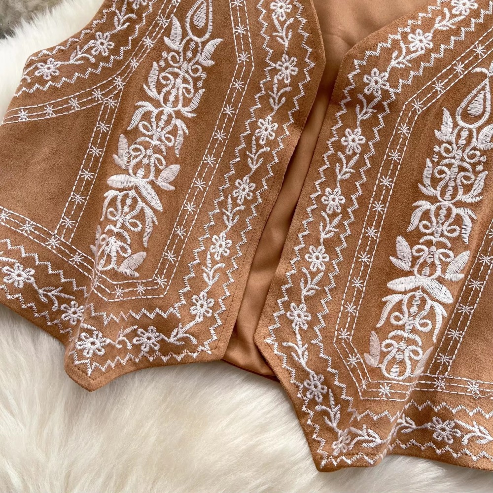 DistMurcia-Haut bohème vintage pour femme, haut chic, broderie douce et élégante, mode coréenne, basique, dame de bureau
