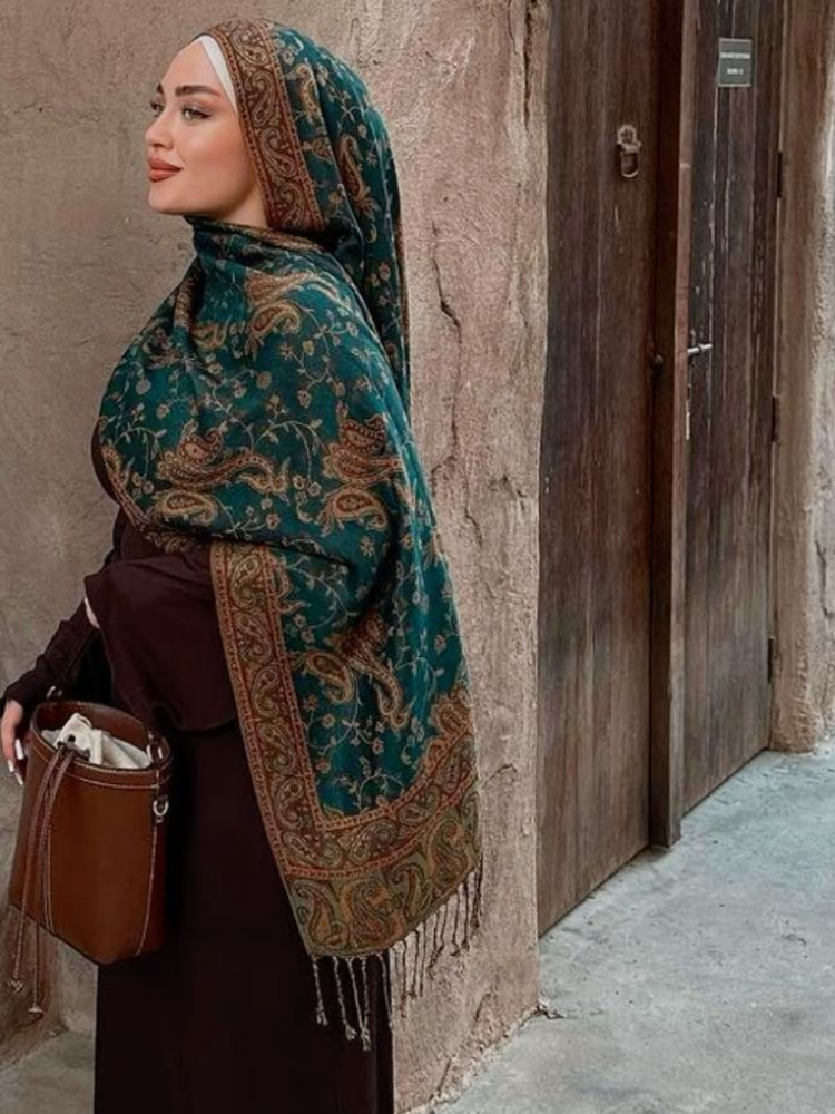 Pashmina Hijab écharpe longue marque de luxe cachemire châle femme Foulard doux Turban bandeau pour femmes bandeau Turbans pour les femmes