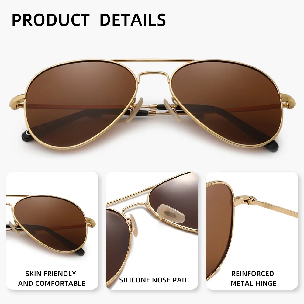 Lunettes de soleil polarisées UV400 pour hommes et femmes, style rétro, pour l'été, la conduite et les voyages