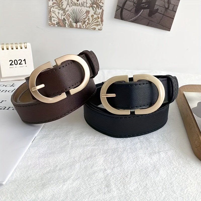 Ceinture unie tendance pour femme – Nouvelle ceinture décontractée polyvalente style Ins pour jeans – Ceinture de taille coréenne pour un look stylé