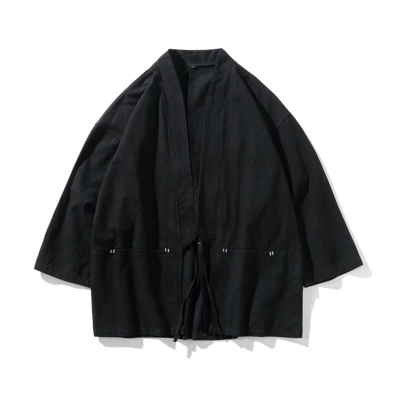 Kimono japonais pour homme, cardigan en coton et lin, Haori Yukata, costume de samouraï, vêtements chinois Hanfu, veste streetwear, tailles M-5XL
