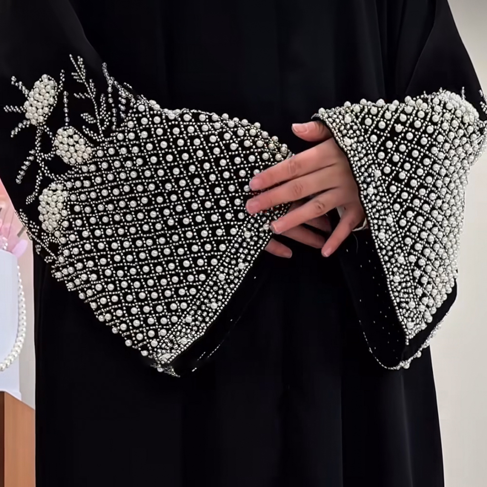 Abaya Eid pour femme, Robe Kaftan avec perles de diamant, Jalabiya de fête, Robe longue musulmane de Dubaï, Caftan du Maroc, Abayas Ramadan 2026