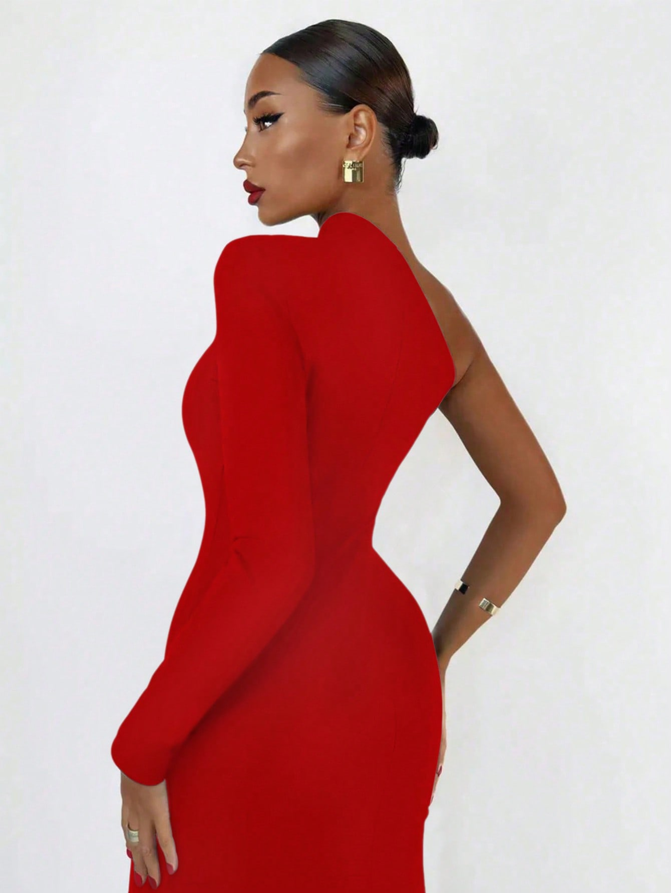 Mode femme printemps été Sexy élégant noir à manches longues une épaule longue robe moulante fête Cocktail robe de soirée vêtements