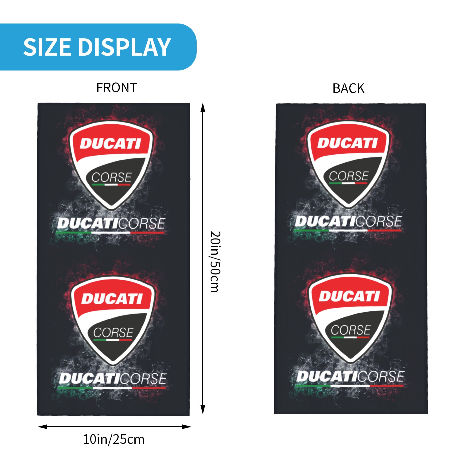 Cache-cou Bandana Moto Ducati Personnalisé Coupe-Vent Cache-Visage Homme Femme Course Sport Cagoule Tube Cache-Cou