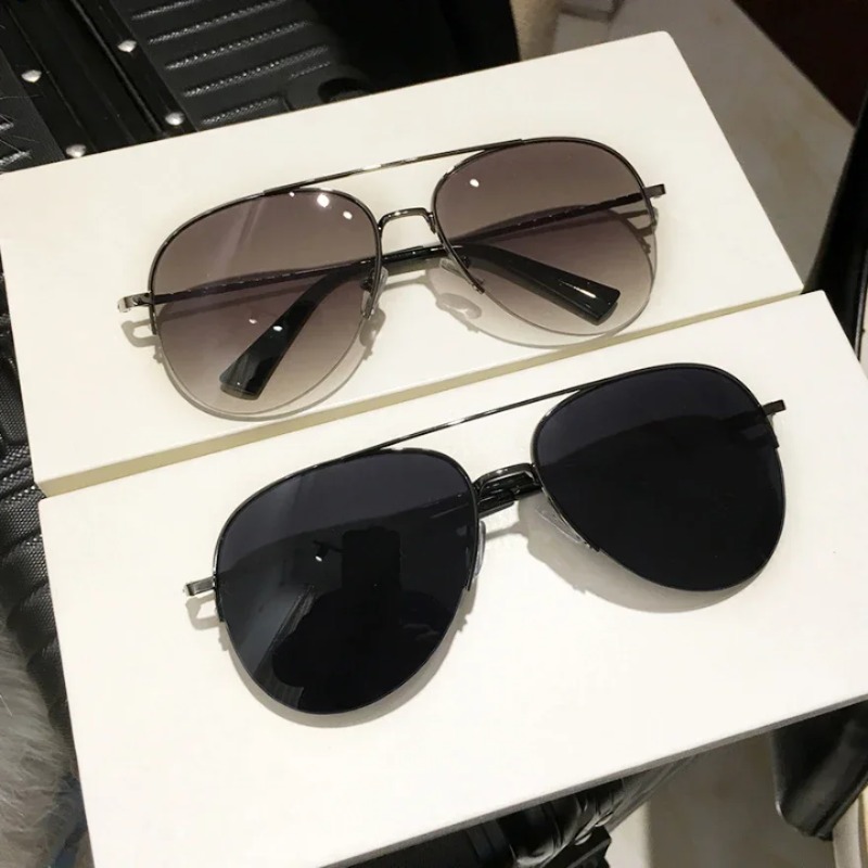 Lunettes de soleil pilote à grande monture pour hommes, verres dégradés, anti-reflets, UV400, lunettes de soleil homme (sans boîte)