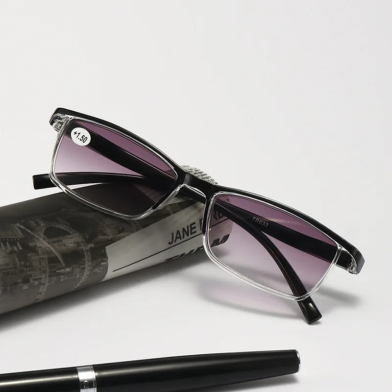 Lunettes de lecture unisexes, couleur dégradée, pour affaires, monture Ultra légère, Anti-lumière bleue, pour ordinateur, nouvelle collection