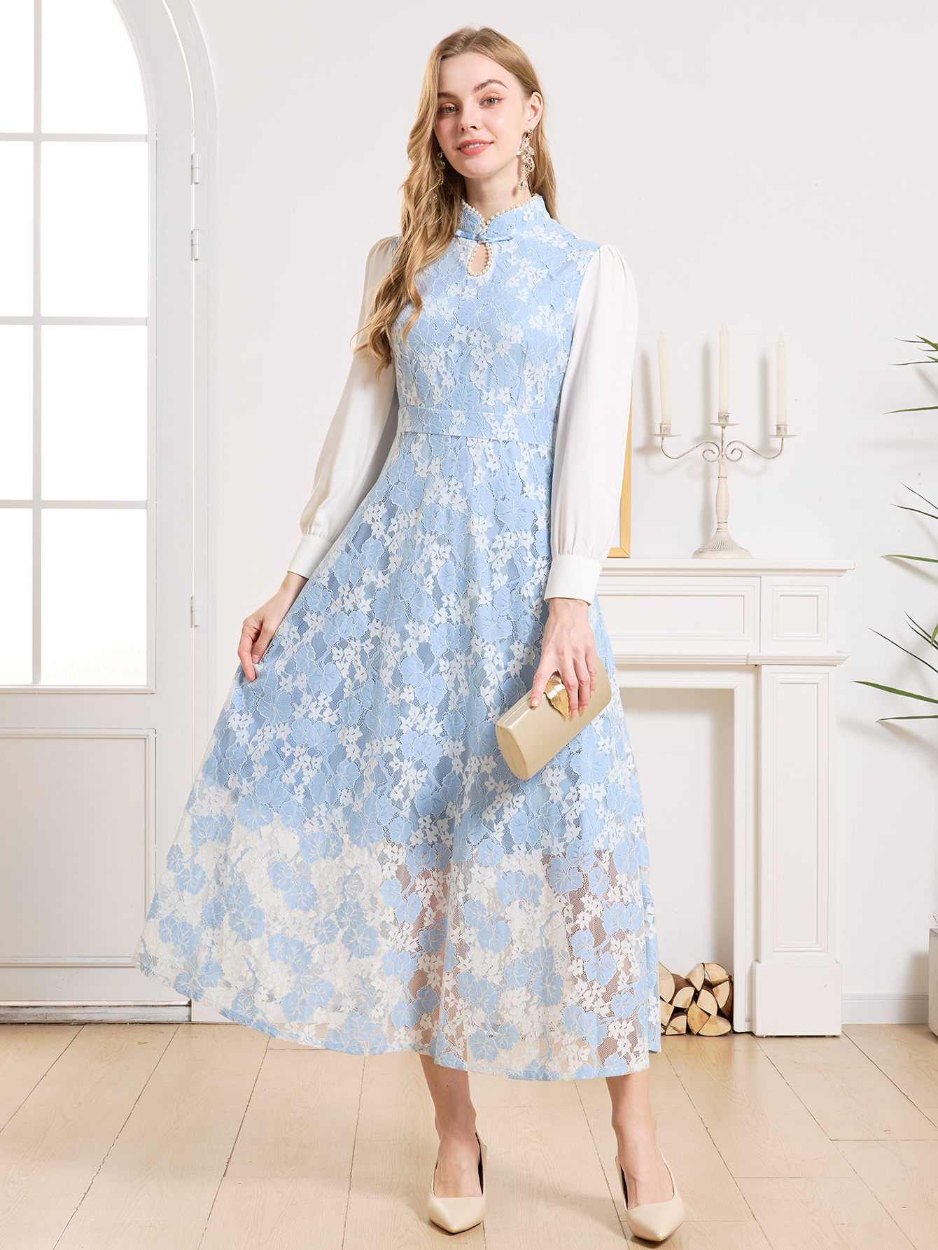 Robe élégante pour femmes DEVCHATA, printemps-été, robes de soirée luxueuses en dentelle, manches longues, vêtements de soirée formels pour femmes