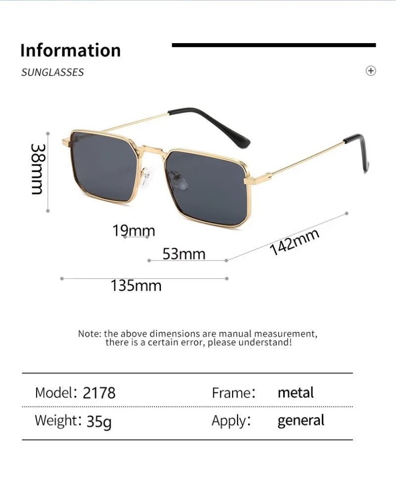 Lunettes de soleil rétro en métal, rectangulaires, tendance, populaires, pour hommes, petites lunettes de soleil carrées, pour femmes, pour voyager, Oculo