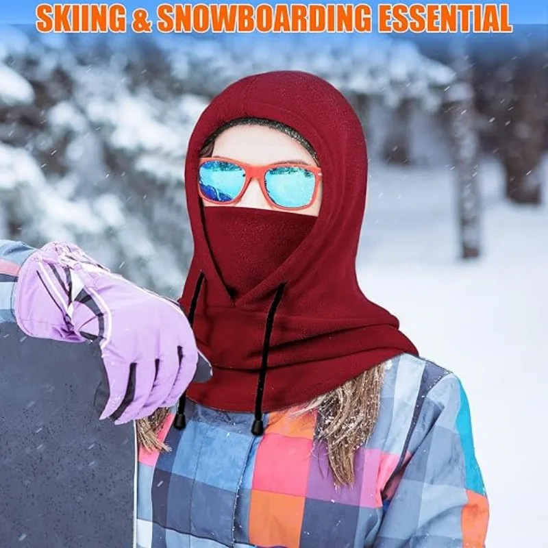 Cagoule thermique en polaire pour l'hiver, écharpe de Ski, masque facial, chauffe-cou, Snood, chapeau coupe-vent, temps froid, équitation, Sports de plein air