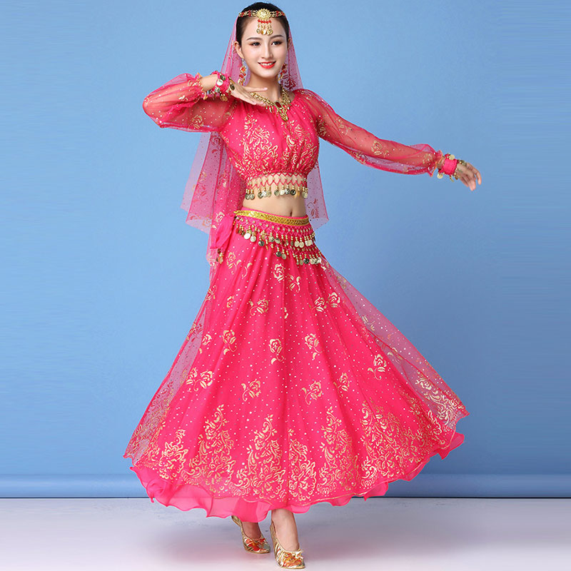 JasmineWomen – ensemble de costumes de danse du ventre de princesse arabe pour adultes, danse indienne Bollywood, Cosplay d'halloween, tenue fantaisie de jasmin