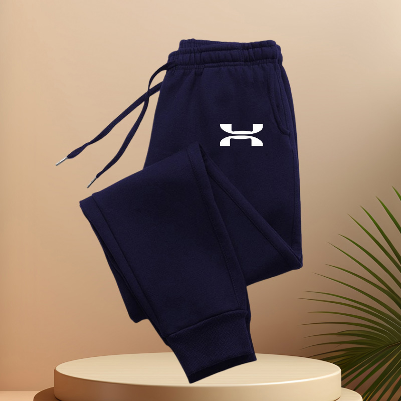 Pantalon de jogging décontracté pour homme avec taille élastique et cordon de serrage - pantalon de sport et décontracté confortable avec impression simple