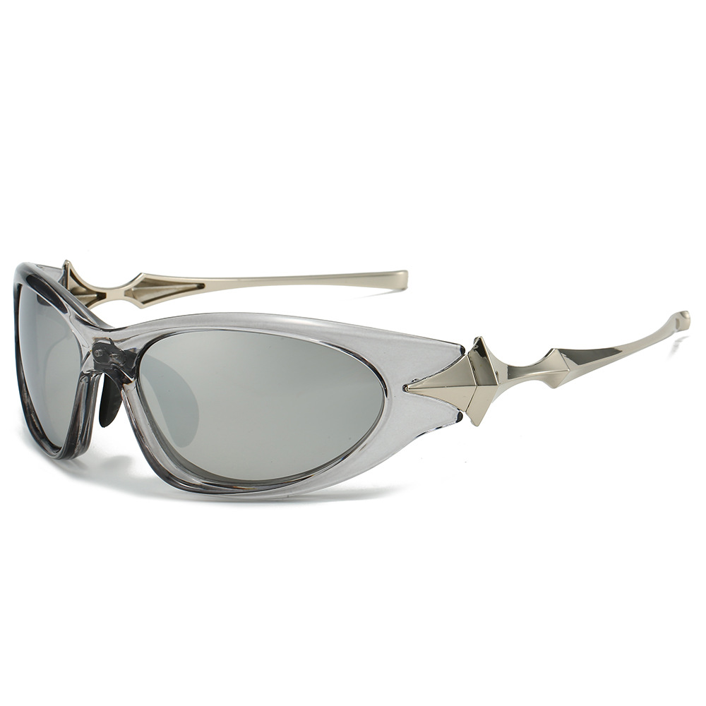 Lunettes de soleil pour hommes, nouvelle mode, style pilote miroir, punk vintage, monture en alliage, branches étoilées, Y2K, lunettes de soleil sexy pour femmes, hip-hop, protection UV400 pour la conduite