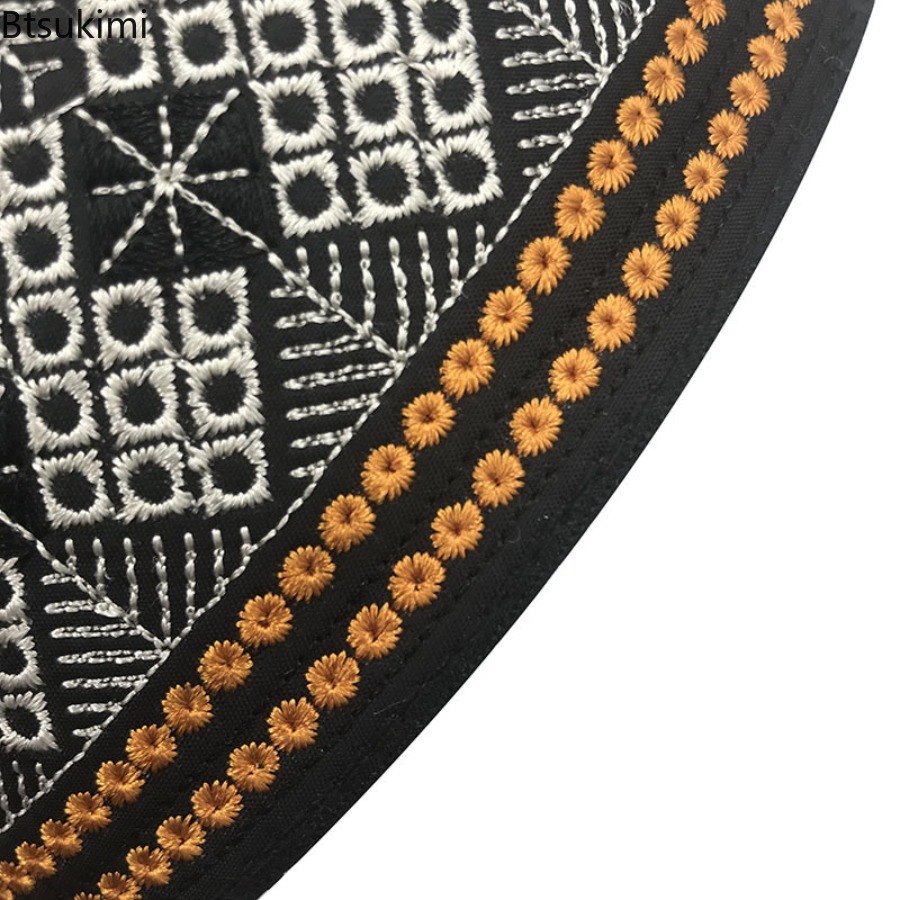 Casquettes musulmanes de Style ethnique pour hommes, chapeaux de mode du moyen-orient, Turban brodé de turquie saoudienne, vêtements islamiques, chapeaux de prière Hijab pour hommes