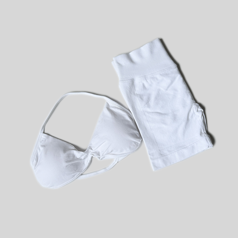 Ensemble de sport WAREBALL pour femme, 2 pièces : débardeur à col halter et short taille haute froncé sans couture, tenue de sport pour l'entraînement