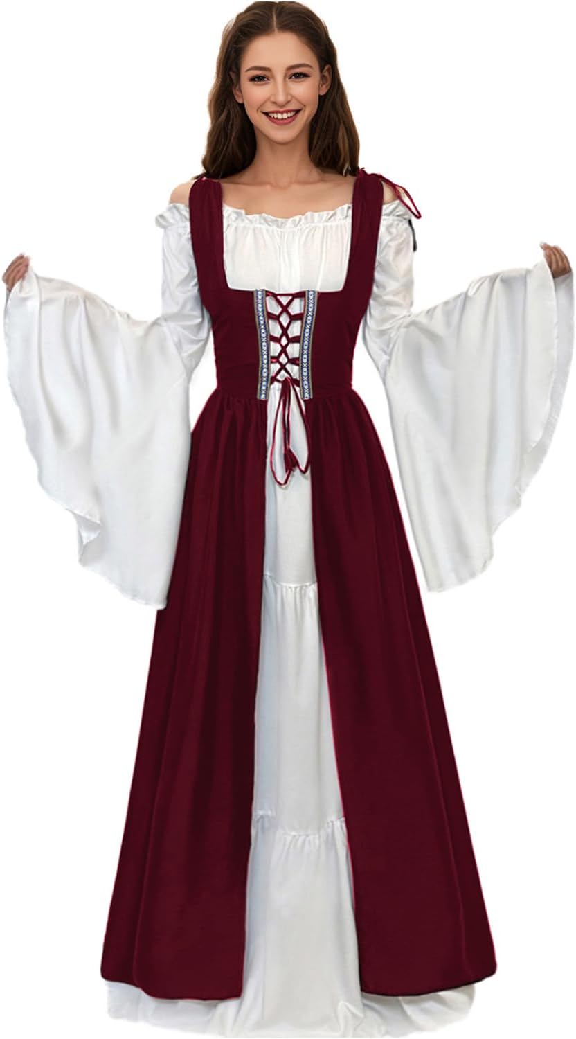 Robe médiévale pour femmes, Costume Ren Faire, tenue Renaissance, Costume d'halloween pour femmes