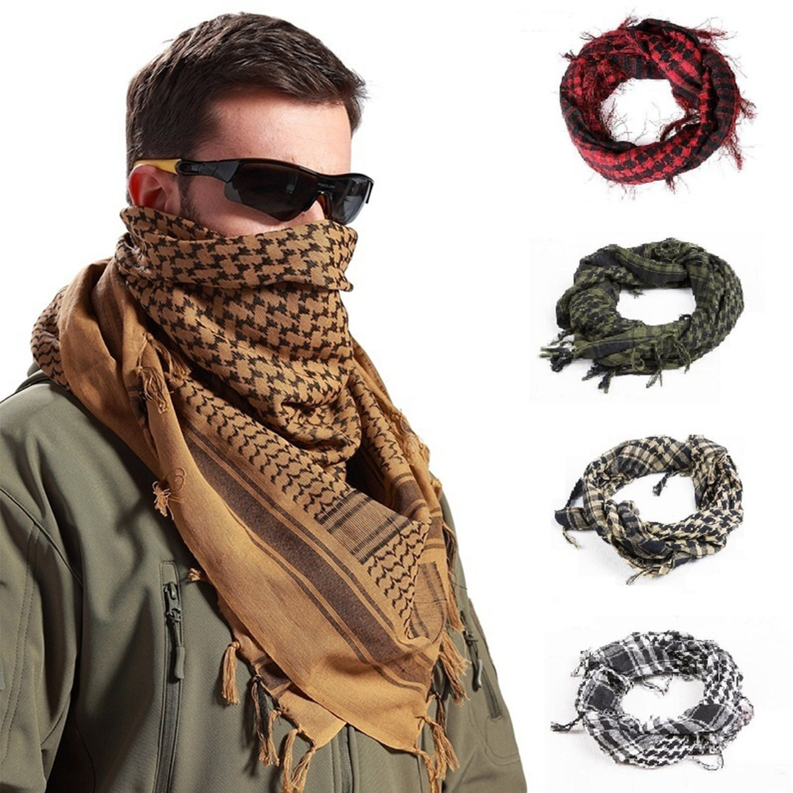 Foulard Arabe en Coton pour Homme et Femme, Châle d'Extérieur Magique, Écharpe de Sauna, Collection Automne et Hiver