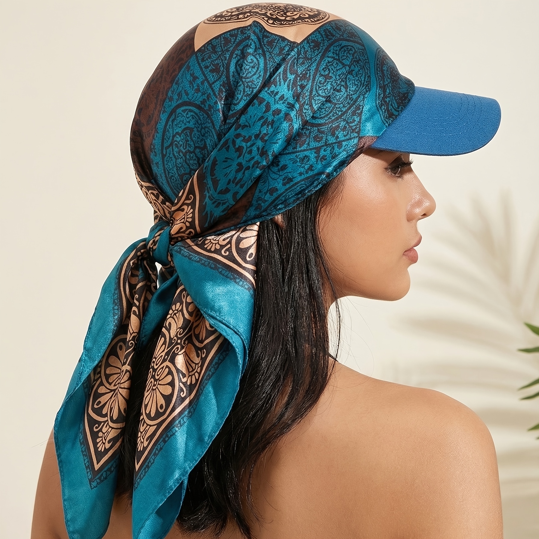 Chapeau de soleil foulard pour femme avec écharpe à nouer, idéal pour la plage, les vacances, la protection solaire et la chimiothérapie