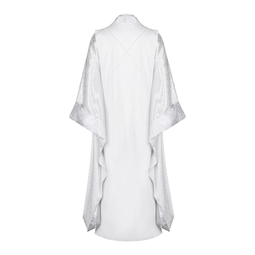 Costume de cosplay de Saruman pour homme, robe blanche, déguisement pour homme, fête d'Halloween, carnaval, tenue de Saruman