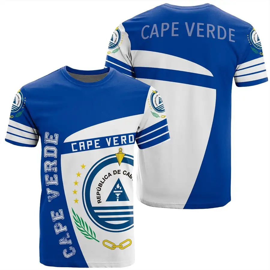 Cape Verde drapeau National emblème imprimé T-shirt casquette Vert Caboverde hommes femmes T-shirt vert Bandana Vert surdimensionné célébration t-shirts