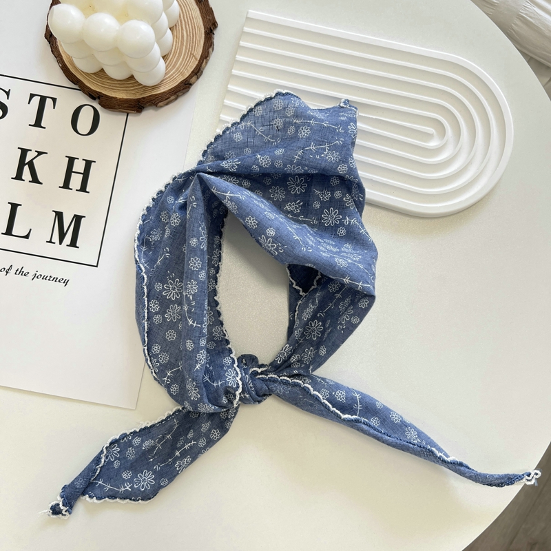 1 pièce Nouveau Foulard de cou à motif floral, Châle d'été, Bandeau triangulaire pour cheveux, Bandeau, Foulard, Bandeaux pour cheveux, Bandanas, Ruban pour cheveux pour Femme