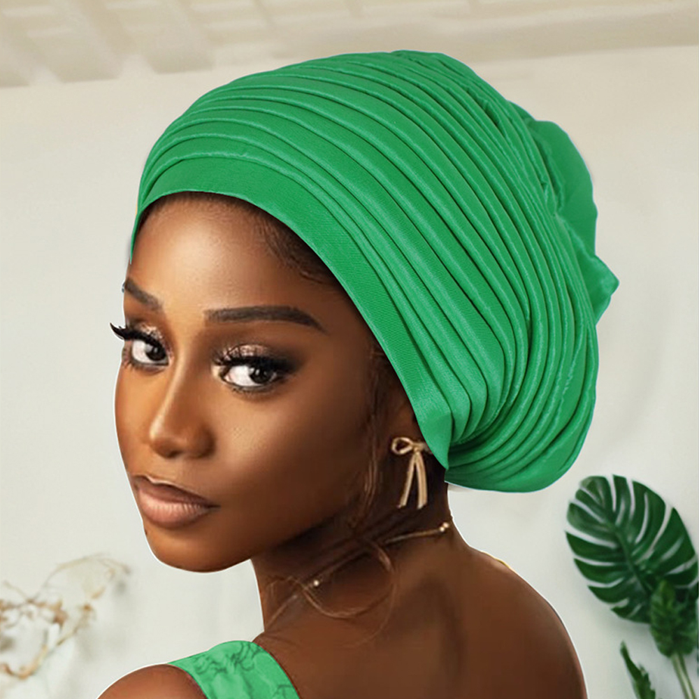 Nouveaux turbans africains auto-attachants, hijabs musulmans pour femmes, bonnets plissés, casquettes indiennes, foulards nigérians, chapeaux de mariage, écharpes Gele
