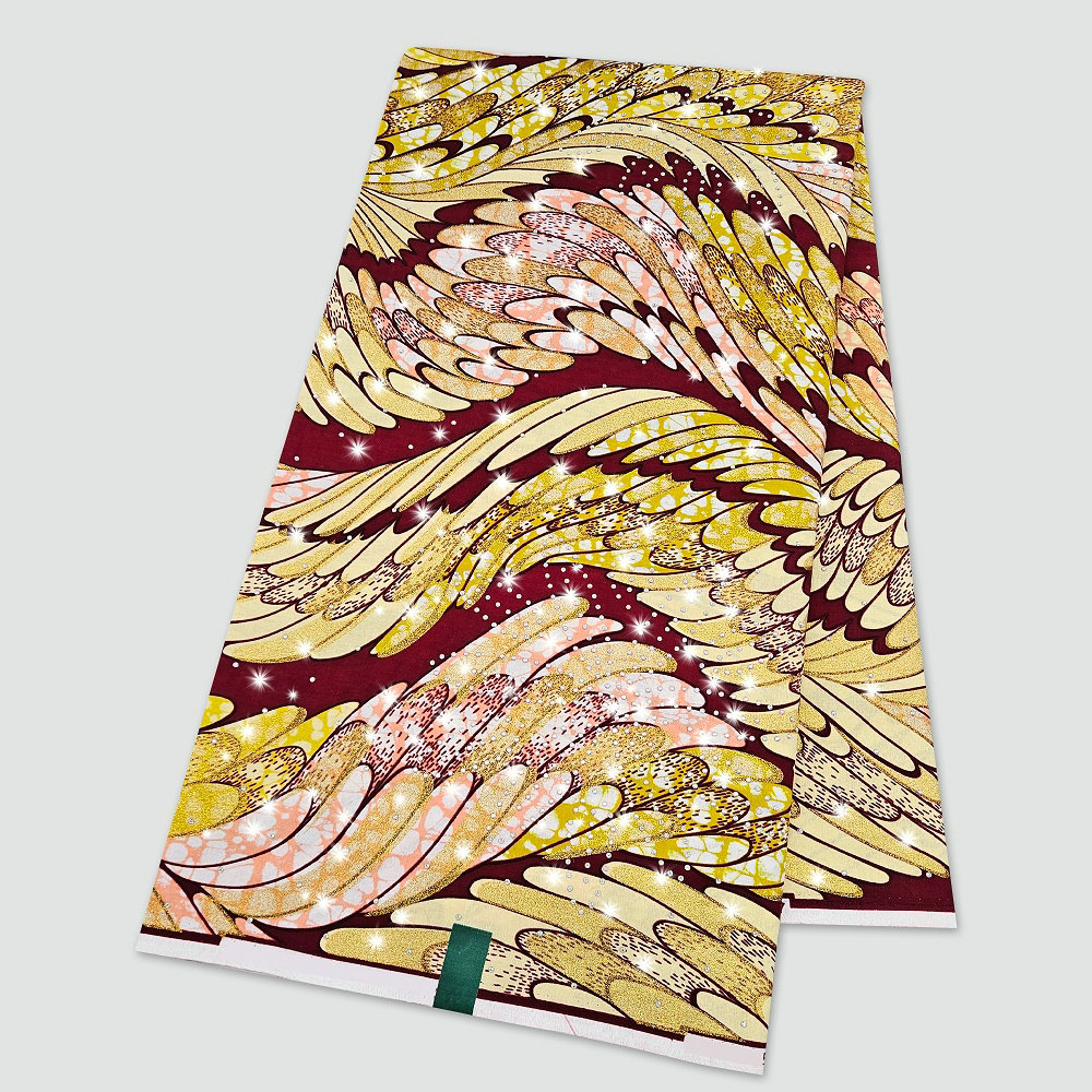 Tissu africain de luxe en wax hollandaise avec diamants, pagne africain brillant avec pierres, pour les fêtes, festivals, mariages