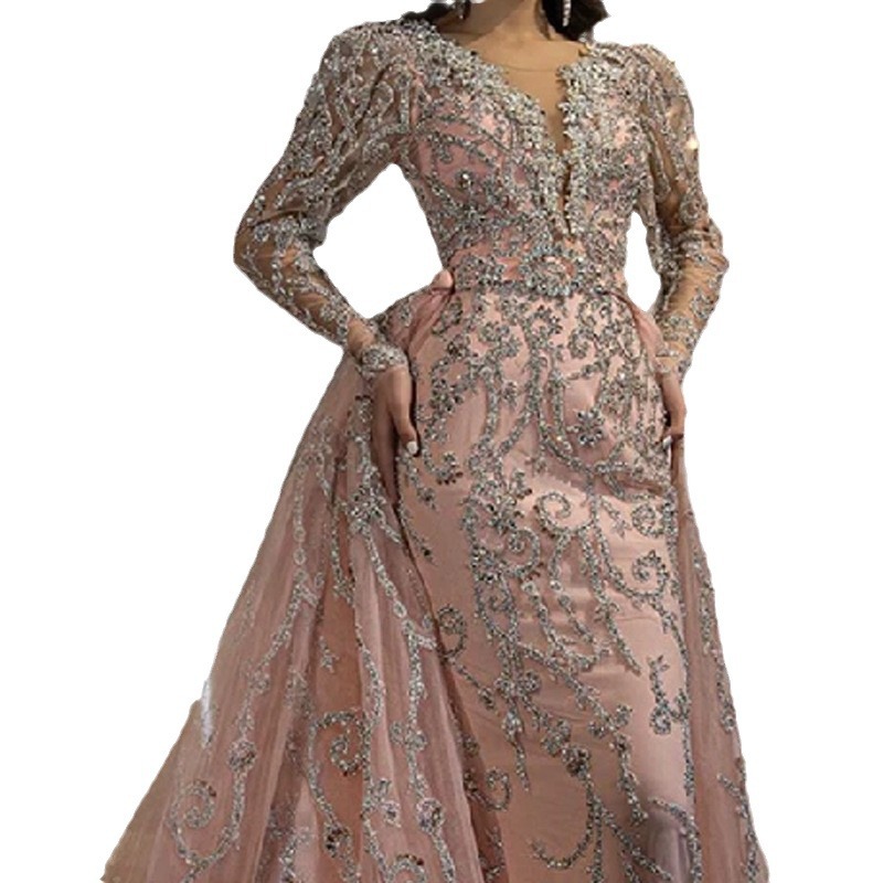 Robes pour femmes 2026, nouvelle collection européenne, sexy, col en V, manches longues, à franges dorées, robes longues de soirée, vêtements pour femmes, vestidos.