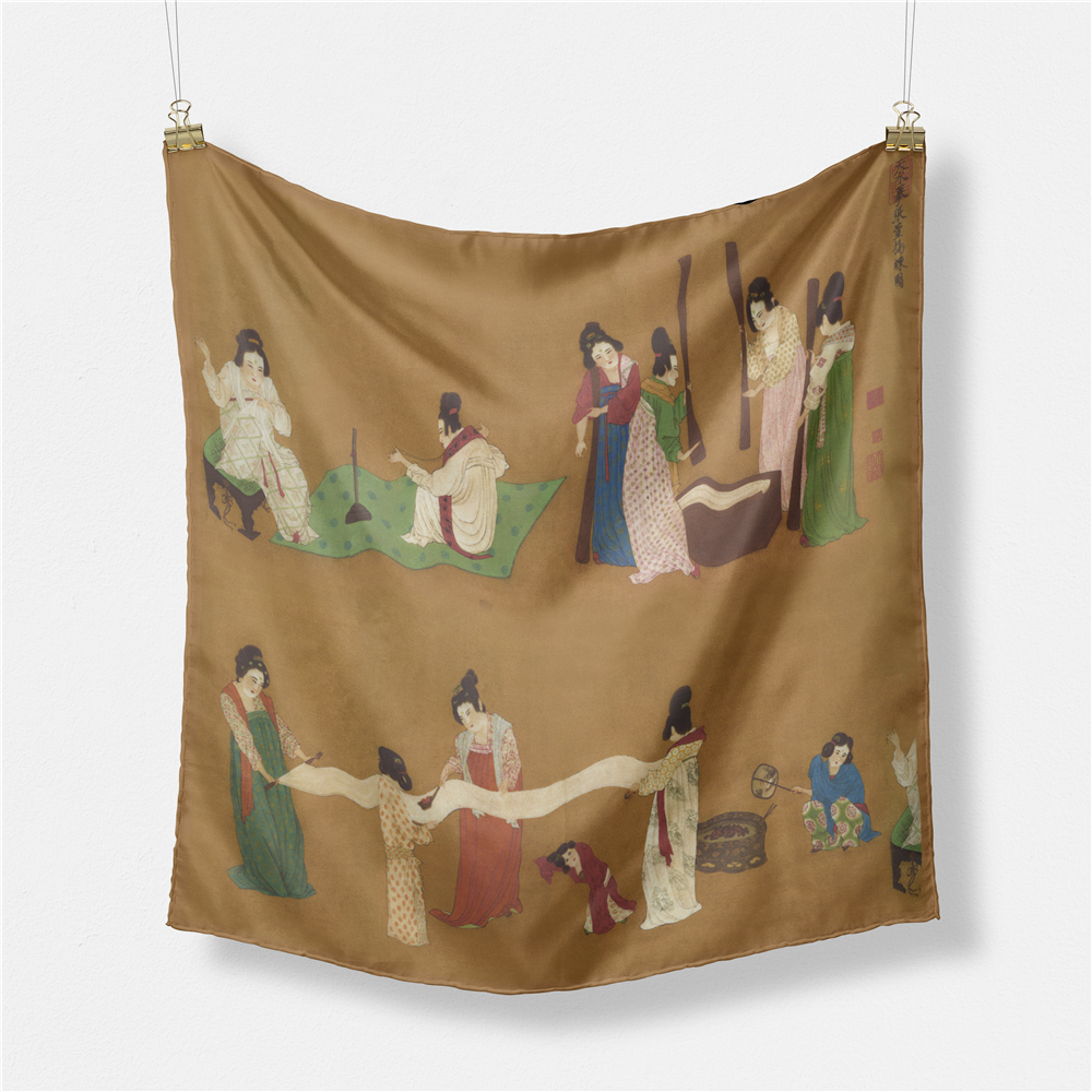 Foulard carré Twill Injplanchers f pour femme, écharpes de pratique de la peinture, enveloppes de bandeau de sauna, bandana, petit hijab, 53cm