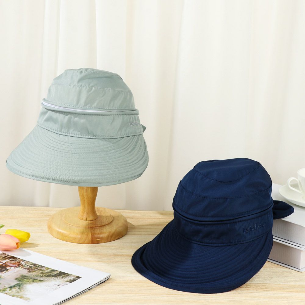 Casquette d'extérieur à visière pliable à large bord pour femme, chapeau de soleil de plage anti-UV, été