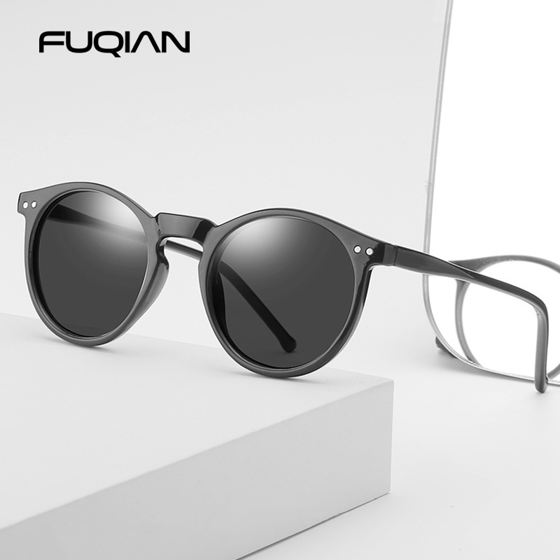 Lunettes de soleil polarisées rondes de luxe pour femmes et hommes, rétro classiques noires, à la mode, pour la conduite, UV400