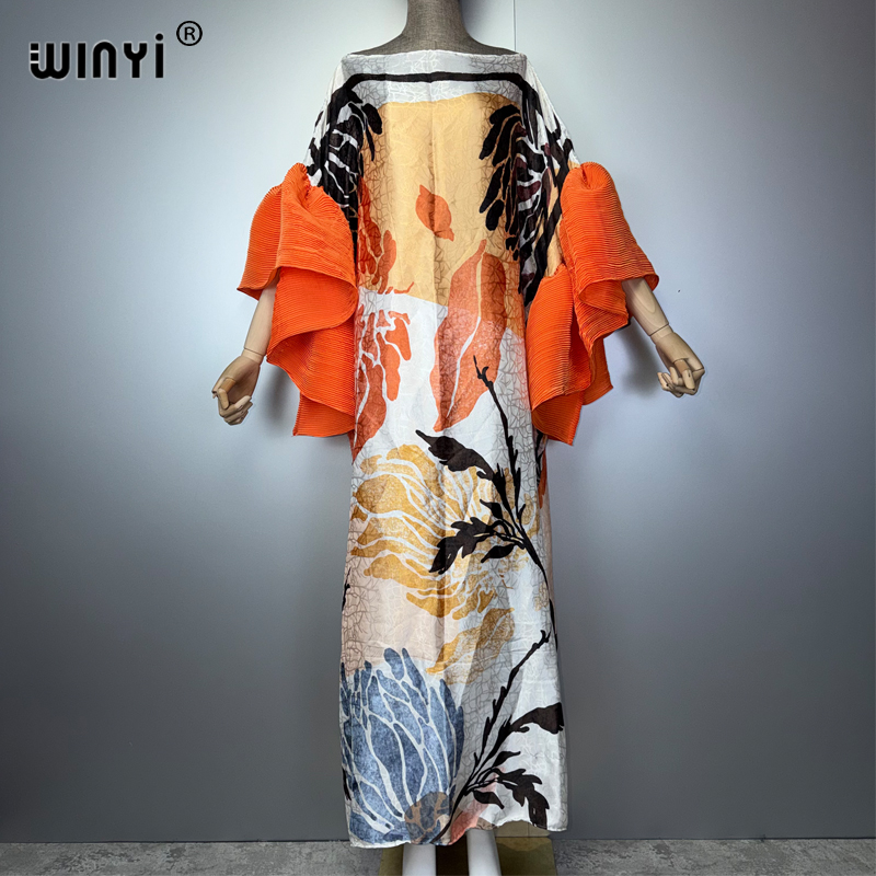Robe Kaftan Rétro WINYI pour Femmes Musulmanes, Abaya Ample de Luxe pour Femmes du Moyen-Orient, Vêtement de Fête de Dubaï