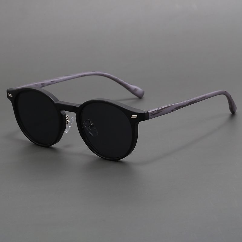 Lunettes de soleil rondes vintage pour hommes et femmes, lunettes de soleil circulaires Hiphelicopter, lunettes de soleil à la mode pour la conduite, le sport, le cyclisme en plein air avec lunettes