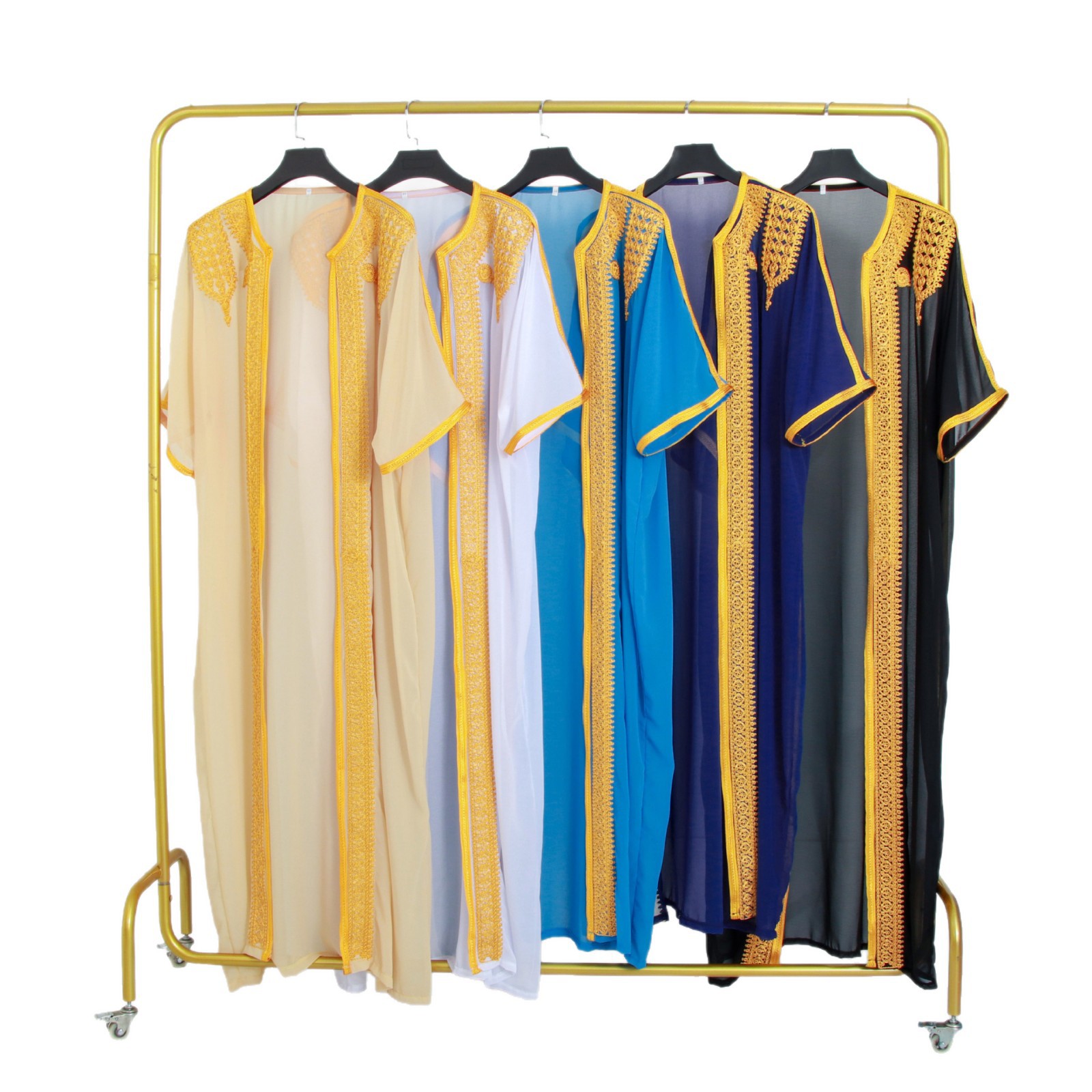 Robe d'Eid pour homme, Jubba, Thobe, Abaya ouverte, Dishdasha, Cardigan islamique brodé, Abayas, Kaftan de prière musulman pour homme, style Dubaï, Ramadan, Maroc