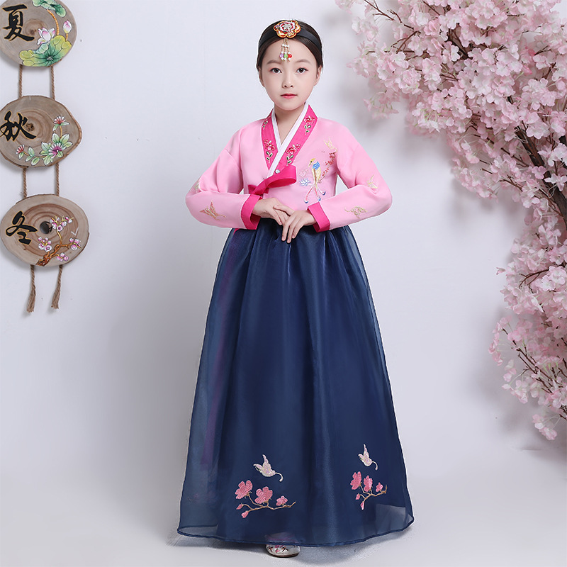 Robe traditionnelle Hanbok pour enfants, costume de princesse coréenne de la cour royale, broderie, vêtements de fête de mariage pour spectacle sur scène