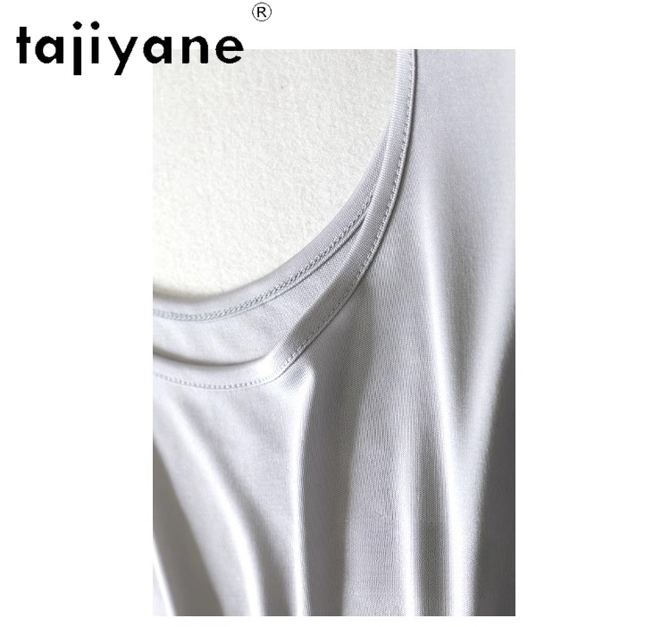 TAJIYANE 70% débardeurs en soie de mûrier pour femme élégant sans manches hauts d'été 2025 couleur unie gilet en soie dames vêtements