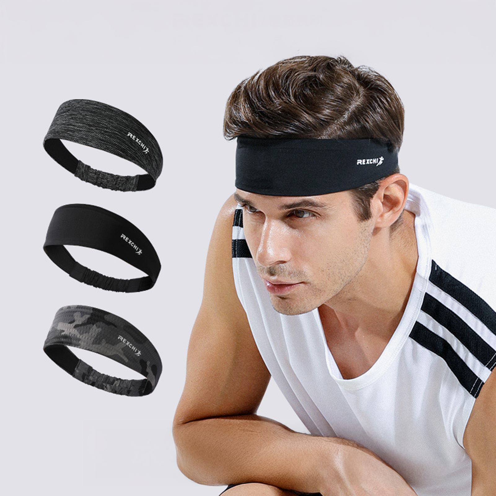 Bandeau de sport d'été respirant, bandeau de fitness anti-transpiration, bandeau de tennis élastique antidérapant, bandeau de course léger anti-transpiration