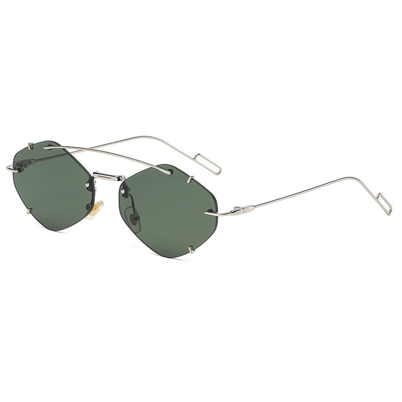 Lunettes de soleil carrées sans monture pour femmes et hommes, lunettes de soleil rétro, lunettes de créateur de marque, nuances de luxe, UV400
