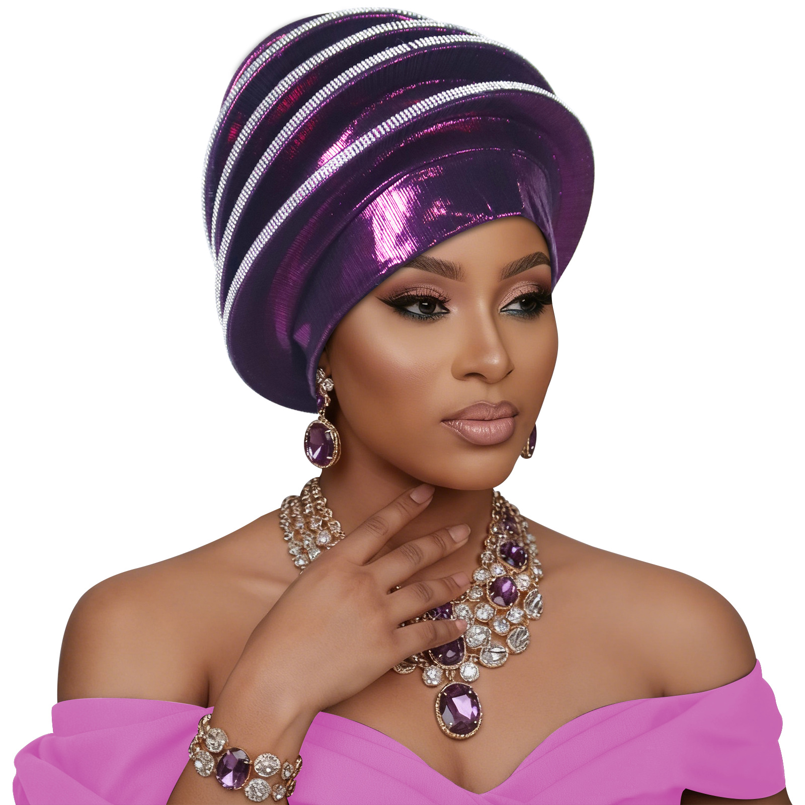 Africain Auto Gele chapeaux musulman Turban Hijab pour femmes Bonnet plissé casquette indienne Nigeria tête enveloppement chapeau mariage Geles écharpe