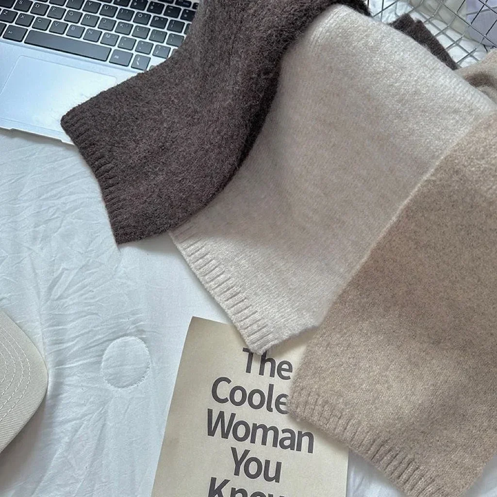 Dames cachemire écharpe femmes hiver chaud luxe couleur unie châle et enveloppes femme chaud épais laine foulard couverture Pashmina