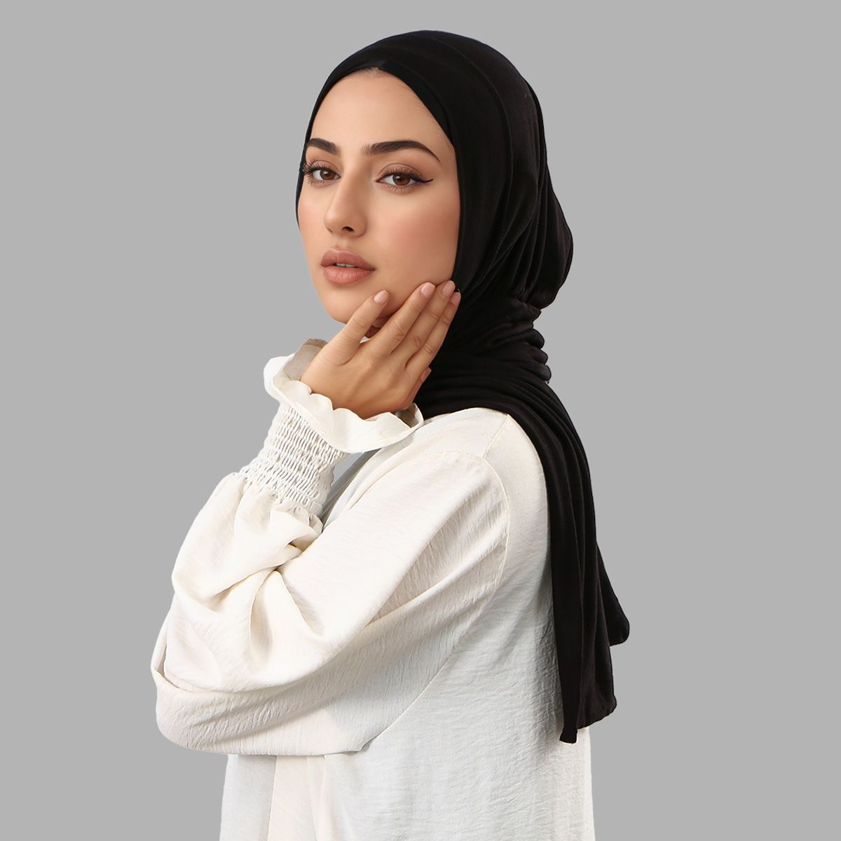 Hijab instantané en jersey pour femmes musulmanes, bonnet avec bouton, turban uni, islam, Ramadan, foulards doux et respirants, foulard élastique