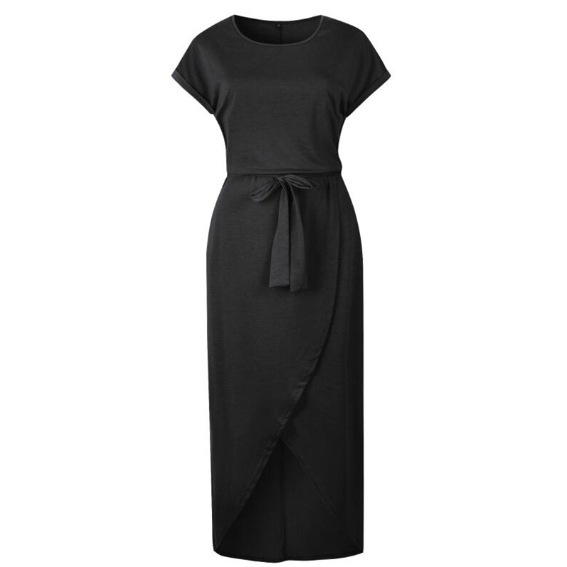 Robe maxi de plage brodée sur mesure pour femme, chemise à manches courtes, décontractée, sexy, à bandes, couleur unie