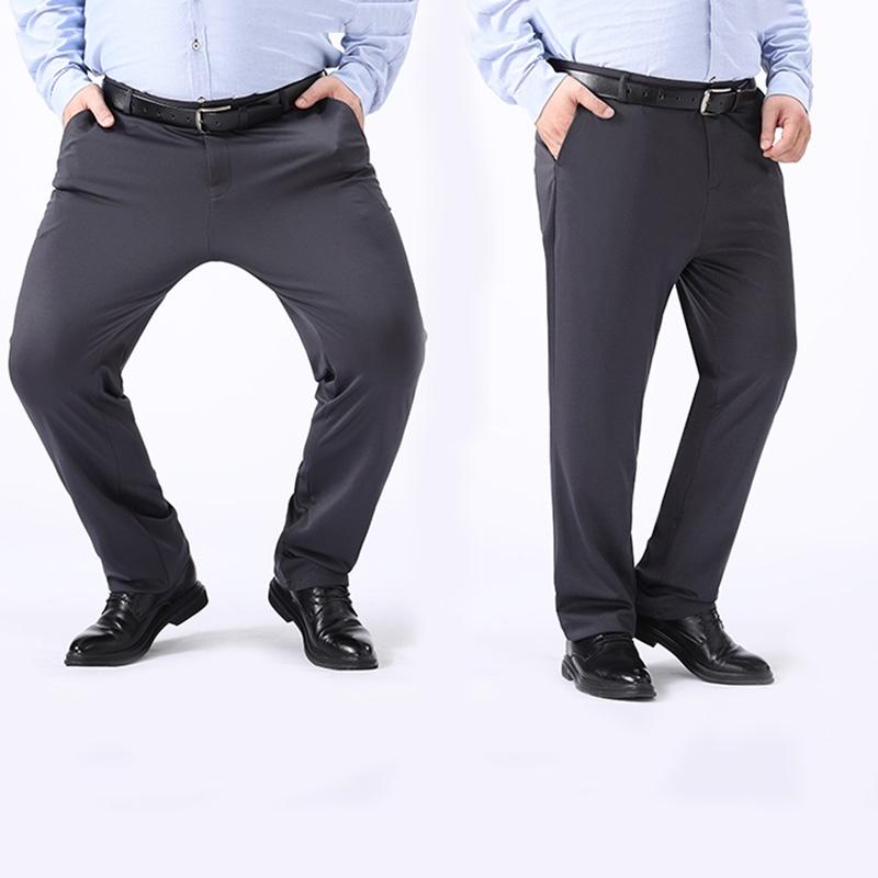 Pantalon Long noir pour hommes, grande taille 48 50 52, costume d'affaires décontracté