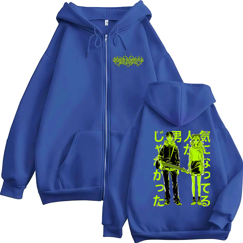The Guy She Was Interested in Wasn't A Guy At All Anime Zipper Hoodies Hommes Femmes Harajuku Zip Up Hooded Sweatshirts Jackets Coat