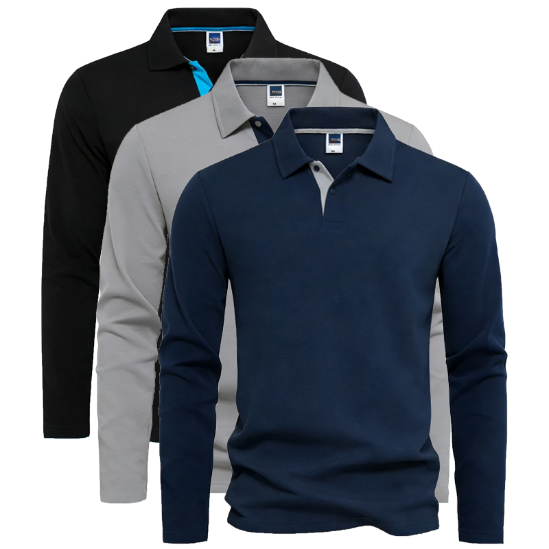 T-shirts à manches longues 95% coton pour hommes, vêtements décontractés de marque, t-shirts tendance, t-shirts noirs et blancs, polos pour hommes